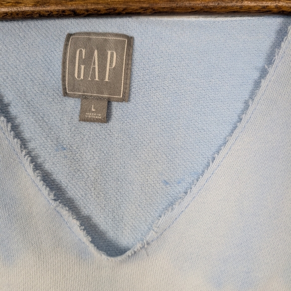 GAP Blue Tie Dye Crop Boho Cotton Hoodie Pullover Sweatshirt - Picture 4 of 8